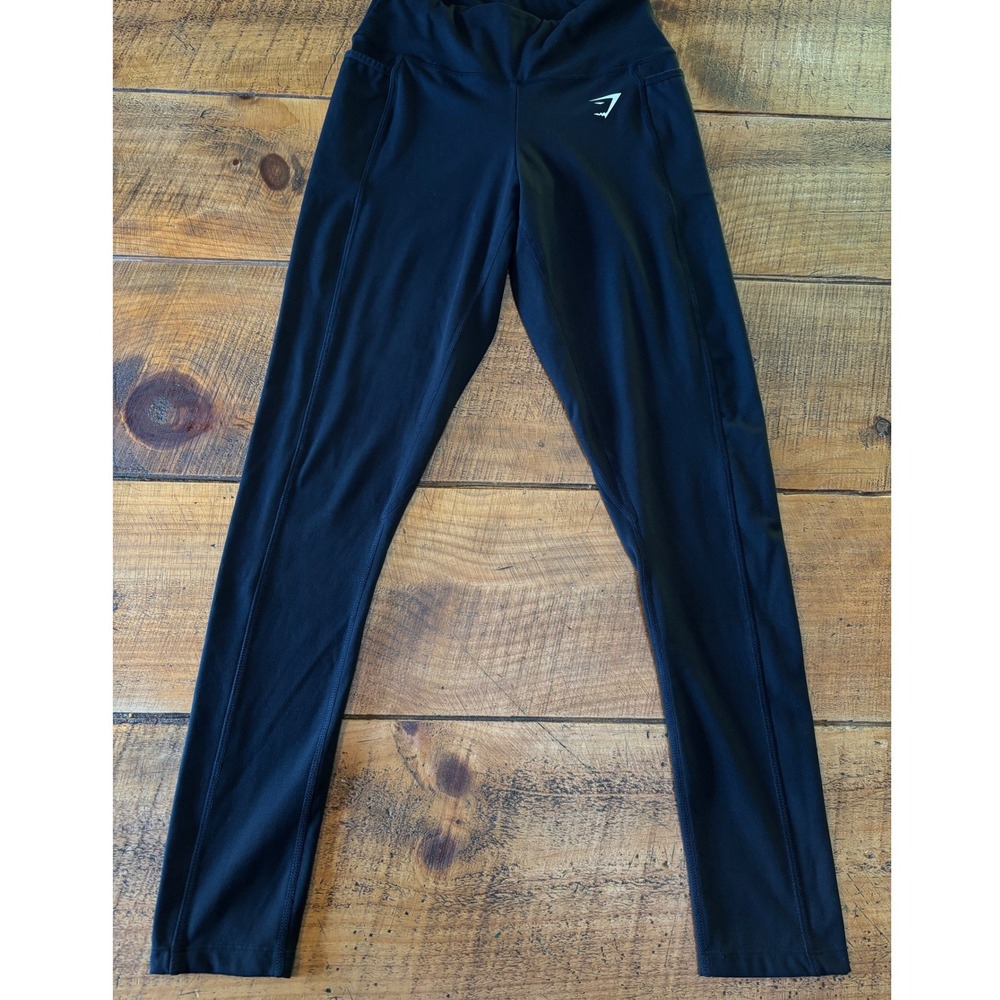 Gymshark Womens Black Ankle Length Dry Technology Athletic Leggings Pockets S